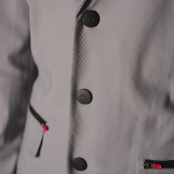 Chaqueta de concurso para hombre Equestro Ridertechnology con costuras termoselladas Pájaro burlón Gris