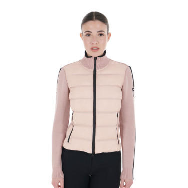Chaqueta Equestro para mujer de nailon y punto con cremallera Camafeo rosa