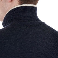 Chaqueta Equestro para hombre de nailon y punto con cremallera Americana marina Azul marino