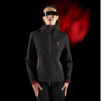 Chaqueta impermeable para mujer Equestro Ridertechnology con cremallera Negro