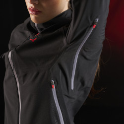 Chaqueta impermeable para mujer Equestro Ridertechnology con cremallera Negro
