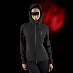 Chaqueta impermeable para mujer Equestro Ridertechnology con cremallera Negro