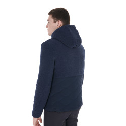 Chaqueta impermeable para hombre con inserciones de tejido Teddy Equestro Americana marina Azul marino Chaqueta impermeable para hombre con inserciones de tejido Teddy Equestro Americana marina Azul marino