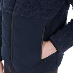 Chaqueta impermeable para hombre con inserciones de tejido Teddy Equestro Americana marina Azul marino Chaqueta impermeable para hombre con inserciones de tejido Teddy Equestro Americana marina Azul marino