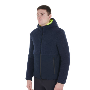 Chaqueta impermeable para hombre con inserciones de tejido Teddy Equestro Chaqueta impermeable para hombre con inserciones de tejido Teddy Equestro