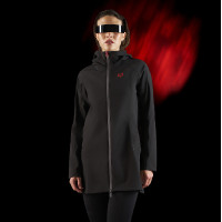 Chaqueta larga impermeable mujer Equestro Ridertechnology Negro