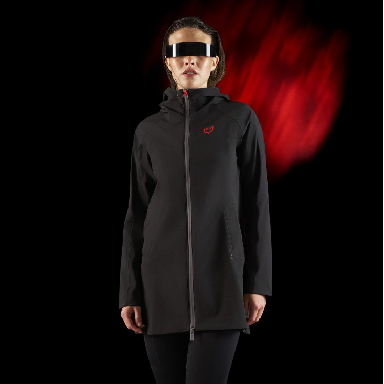 Chaqueta larga impermeable mujer Equestro Ridertechnology