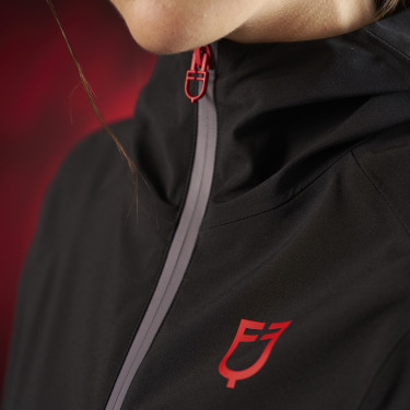 Chaqueta larga impermeable mujer Equestro Ridertechnology Negro