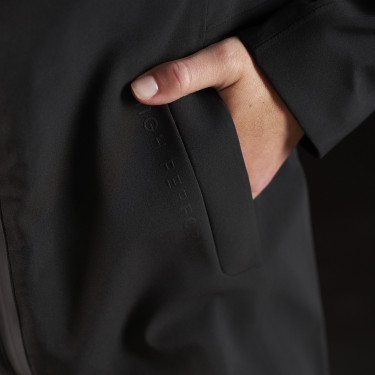 Chaqueta larga impermeable mujer Equestro Ridertechnology Negro