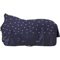Manta highneck HKM Cleveland Stars600D forrada de polar Azul oscuro Manta highneck HKM Cleveland Stars600D forrada de polar Azul oscuro