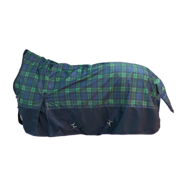Manta cuello alto HKM Pittsburgh check 600D 300g Marino / verde / cuadros Azul marino