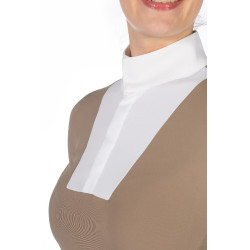 Polo de concurso Virginia de manga larga para mujer HKM Gris pardo Marrón