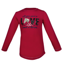 Camiseta de manga larga Love Horses HKM niño Cereza Rojo