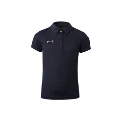 Polo funcional de manga corta para niños Horze Denise Azul marino oscuro