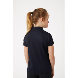 Polo funcional de manga corta para niños Horze Denise Azul marino oscuro