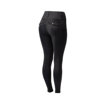 Legging térmico híbrido Horze Anya full grip Negro caviar