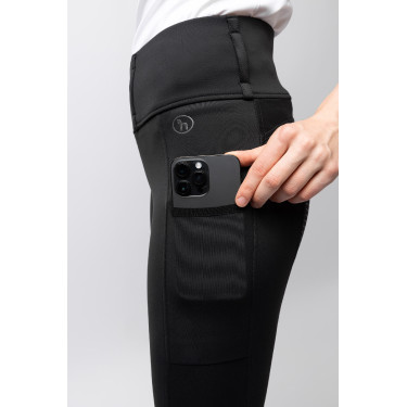 Legging térmico híbrido Horze Anya full grip Negro caviar