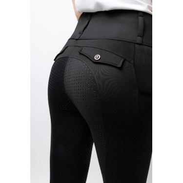 Legging térmico híbrido Horze Anya full grip Negro caviar