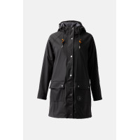 Impermeable Elise con forro acolchado Horze Negro caviar