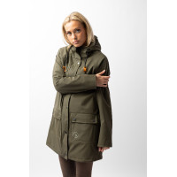 Impermeable Elise con forro acolchado Horze Negro caviar