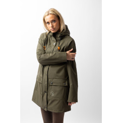 Impermeable Elise con forro acolchado Horze Verde oliva
