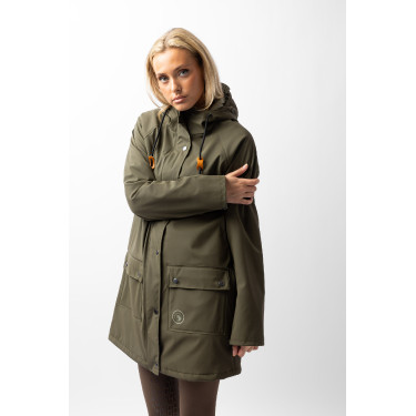 Impermeable Elise con forro acolchado Horze Verde oliva