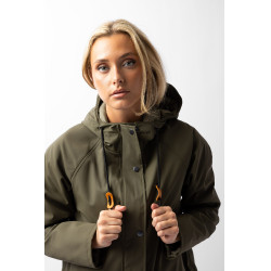Impermeable Elise con forro acolchado Horze Verde oliva