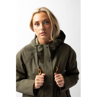Impermeable Elise con forro acolchado Horze Verde oliva