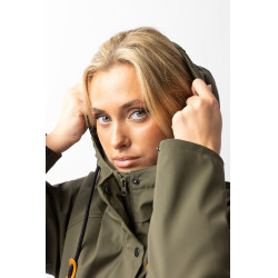Impermeable Elise con forro acolchado Horze Verde oliva