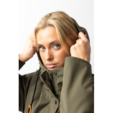 Impermeable Elise con forro acolchado Horze Verde oliva