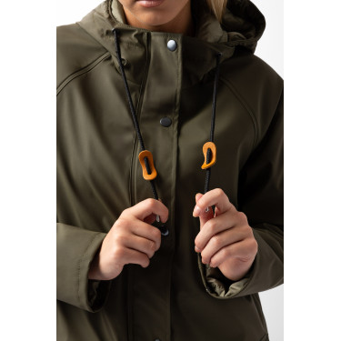 Impermeable Elise con forro acolchado Horze Verde oliva