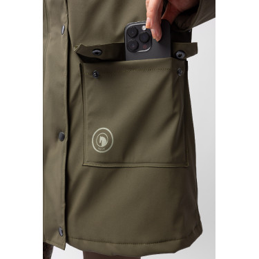 Impermeable Elise con forro acolchado Horze Verde oliva