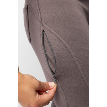 Pantalón de equitación térmico full grip Horze Rhea infantil con bolsillos traseros Halcón pardo Marr&amp;amp;amp;oacute;n