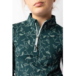 Camiseta de entrenamiento Pegasus infantil Horze Verde agua oscuro Camiseta de entrenamiento Pegasus infantil Horze Verde agua oscuro