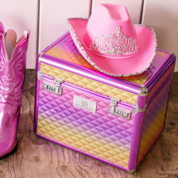 Caja de aseo brillante de equitación imperial Rosa