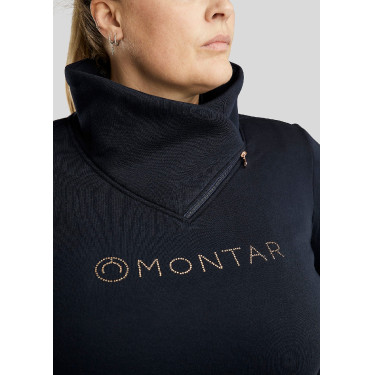 Jersey Montar Naja con cremallera en el cuello crystal oro rosa Curve mujer Marino Azul marino