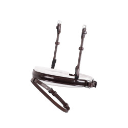 Muserola combinada Montar Deluxe contorno contrastado cuero ECO Castaño Marrón Muserola combinada Montar Deluxe contorno contrastado cuero ECO Castaño Marrón