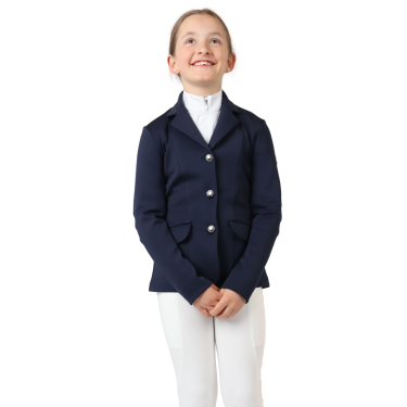 Chaqueta de concurso Montar Junior tono sobre tono con cristales Marino Azul marino