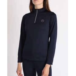 Polo de competición Montar Everly logo de cristal manga larga mujer
