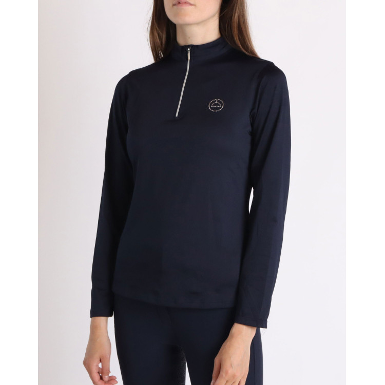 Polo de competición Montar Everly logo de cristal manga larga mujer