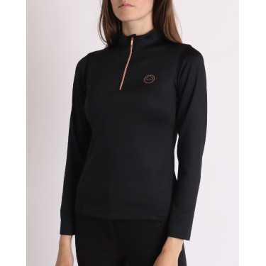 Polo de equitación Everly para niño de manga larga rosa dorado Polo de equitación Everly para niño de manga larga rosa dorado