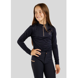 Polo de equitación Everly para niño de manga larga rosa dorado Marino