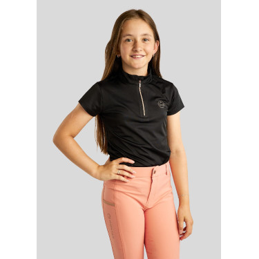 Polo de montar Everly para niño de manga corta en rosa dorado Polo de montar Everly para niño de manga corta en rosa dorado