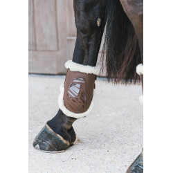 Protector de menudillo elástico con borreguillo vegano Kentucky Castaño Marrón