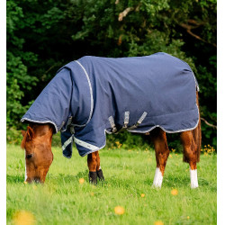 Manta Horseware Rhino Plus Vari-Layer 450g Negro / gris titanio / azul clásico Manta Horseware Rhino Plus Vari-Layer 450g Negro / gris titanio / azul clásico