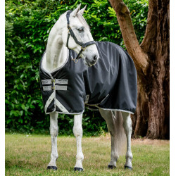 Manta Horseware Amigo Bravo 12 50g Turnout Negro / gris titanio / plata