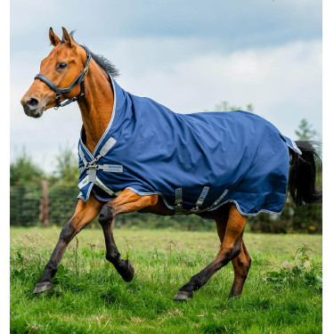Manta Horseware Rhino Wug 100g Marino / gris titanio / azul clásico