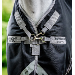 Cobertura Horseware Amigo 1200D Plus Turnout Bundle 50g 100g y 200g Negro / gris titanio / plata