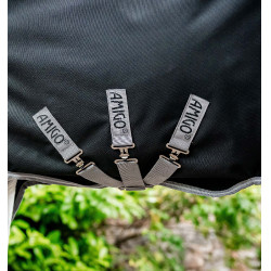 Cobertura Horseware Amigo 1200D Plus Turnout Bundle 50g 100g y 200g Negro / gris titanio / plata