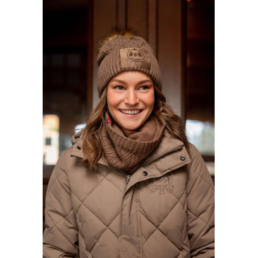 Gorro B Vertigo tejido Faye Marrón barro Beige Gorro B Vertigo tejido Faye Marrón barro Beige